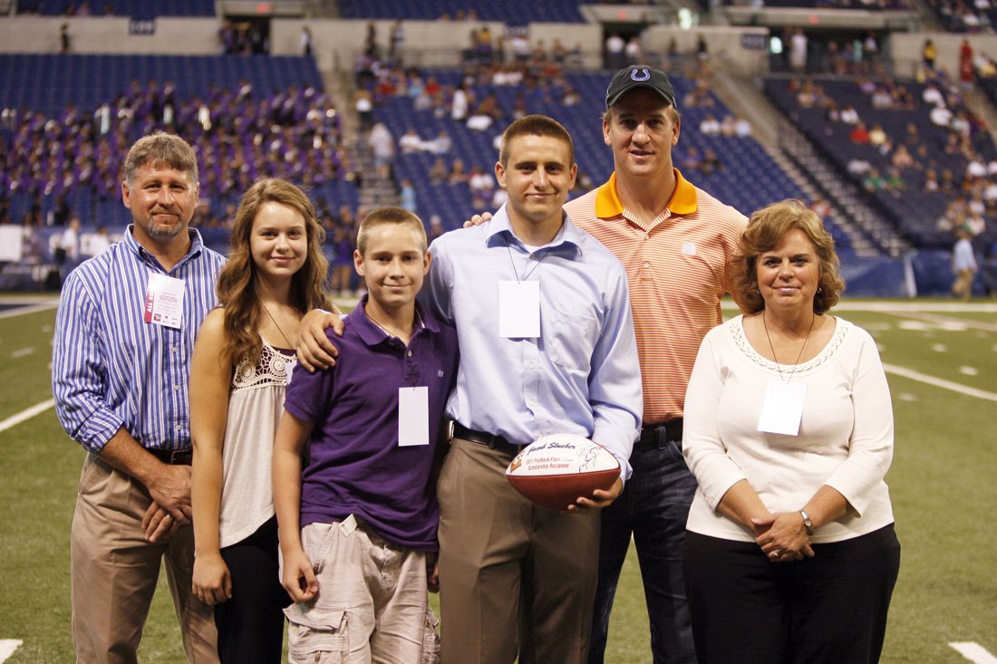 Peyton Manning and 2011 PeyBack Foundation Scholarship Recipient, Jacob Slu...