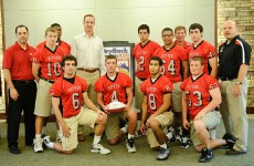Peyton Manning with members of the Ritter High School football team who will be participating in the 2012 PeyBack Classic. Photo Courtesy of Maya Laurent. Peyton Manning with members of the Ritter High School football team who will be participating in the 2012 PeyBack Classic. Photo Courtesy of Maya Laurent.