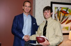 Peyton Manning and 2013 PeyBack Foundation Scholarship Recipient, Matt Fitzpatrick, Heritage Christian School Peyton Manning and 2013 PeyBack Foundation Scholarship Recipient, Matt Fitzpatrick, Heritage Christian School